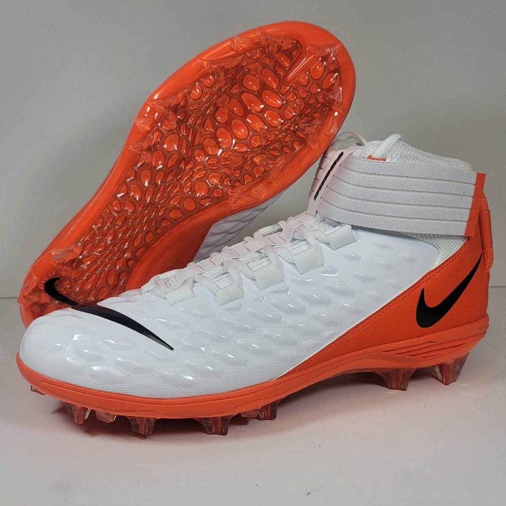 Nike Force Savage Pro 2 Football Cleats White Orange BV3969-108 Men Size 13 New